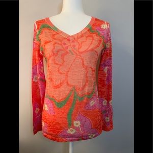 Before+Again Multicolor V-Neck Long-sleeved Tshirt